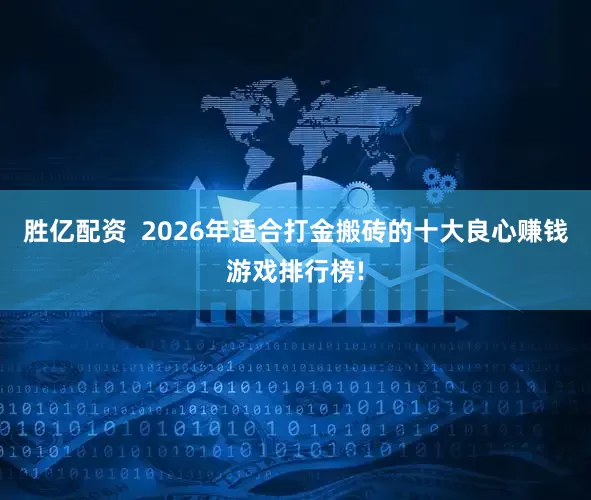 胜亿配资  2026年适合打金搬砖的十大良心赚钱游戏排行榜!